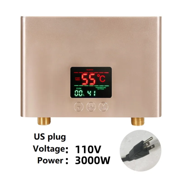 110V/220V Instant Water Heater 3000W/5500W Wall-Mounted Electric Heaters for Bathroom Hot Water Shower and Home Kitchen Heating - Afbeelding 14