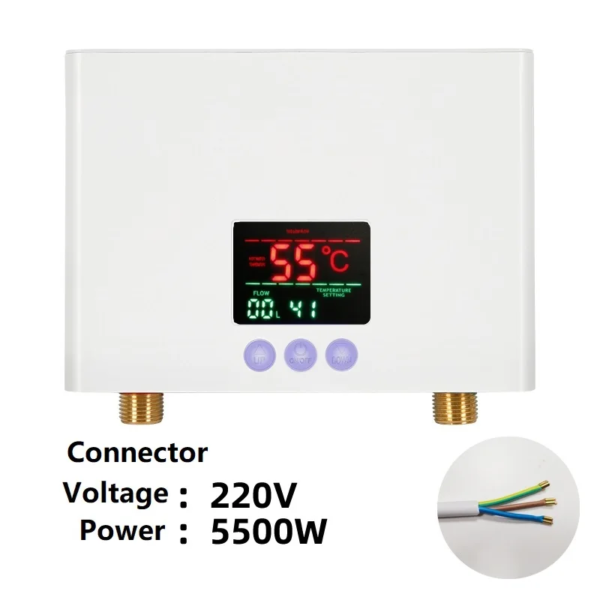 110V/220V Instant Water Heater 3000W/5500W Wall-Mounted Electric Heaters for Bathroom Hot Water Shower and Home Kitchen Heating - Afbeelding 19