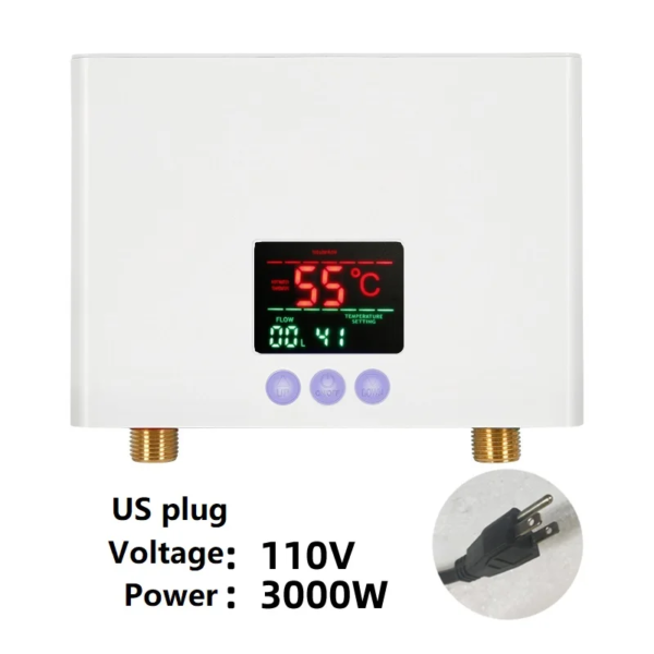 110V/220V Instant Water Heater 3000W/5500W Wall-Mounted Electric Heaters for Bathroom Hot Water Shower and Home Kitchen Heating - Afbeelding 16