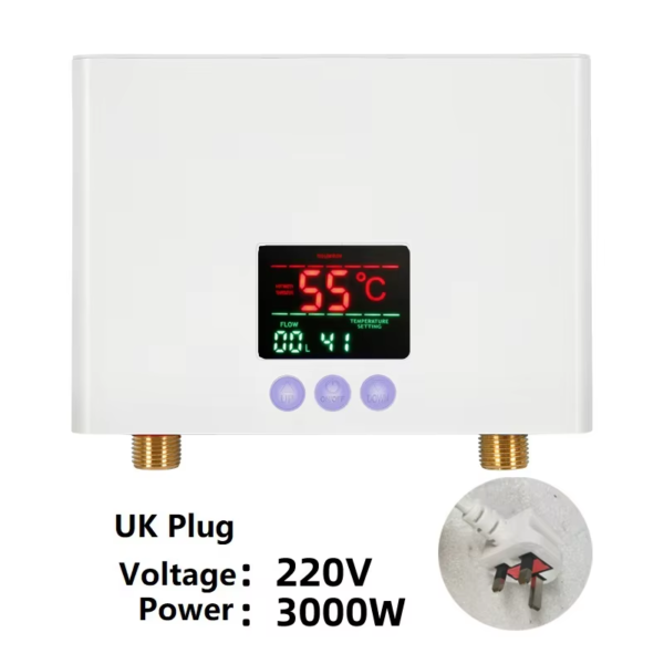 110V/220V Instant Water Heater 3000W/5500W Wall-Mounted Electric Heaters for Bathroom Hot Water Shower and Home Kitchen Heating - Afbeelding 10